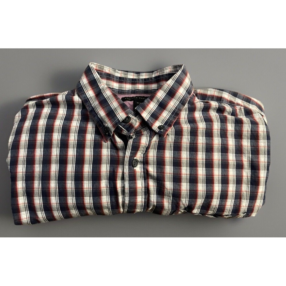 Banana Republic Long Sleeve Button Down Shirt Blue White Red Plaid Large JBHS - Picture 7 of 8